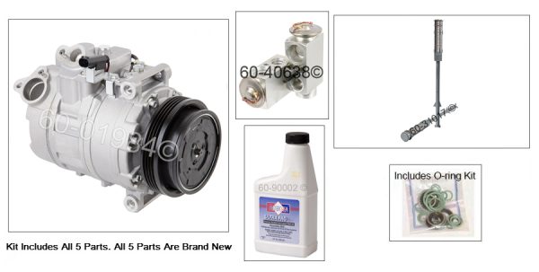 New A/C AC Compressor Kit for BMW 545i 550i 2004+ Top Quality 11250 FULL AC KIT